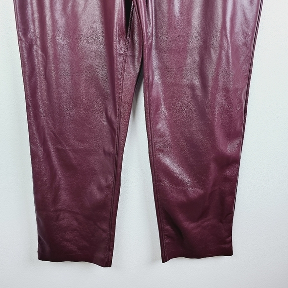 Joie Burgundy Faux Leather Pants NWT Plus Size 14 - Picture 8 of 12